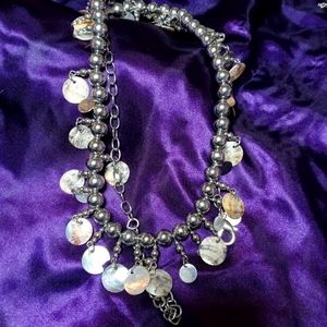 Vintage Chico's Silver and Abalone Necklace